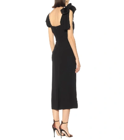 Shop Prada Sablé Midi Dress In Black