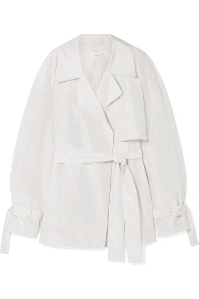 Shop The Row Keera Belted Silk-taffeta Jacket In White