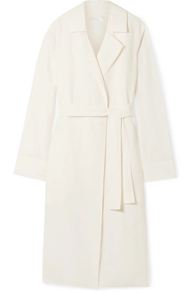 Shop The Row Gami Belted Canvas Trench Coat In White