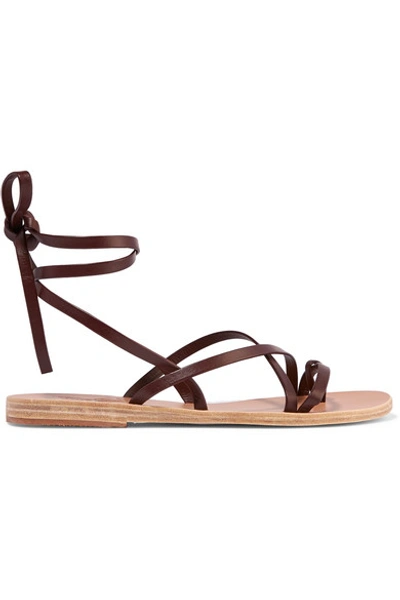 Shop Ancient Greek Sandals Morfi Leather Sandals In Brown