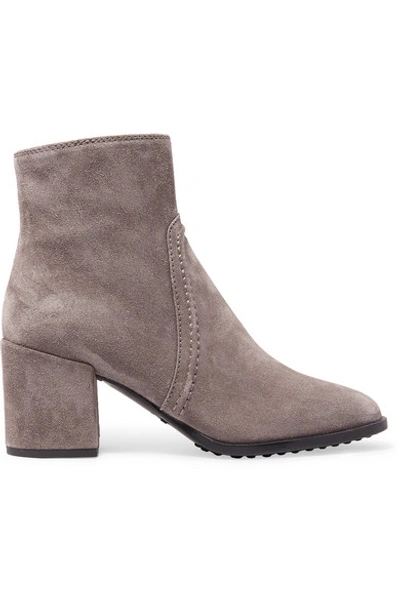 Shop Tod's Selleria Suede Ankle Boots In Gray