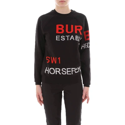 Shop Burberry Logo Crewneck Sweater In Multi