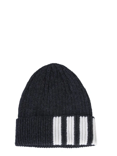 Shop Thom Browne 4 Bar Beanie Hat In Black