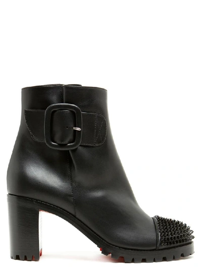 Shop Christian Louboutin Olivia Snow Studded Ankle Boots In Black