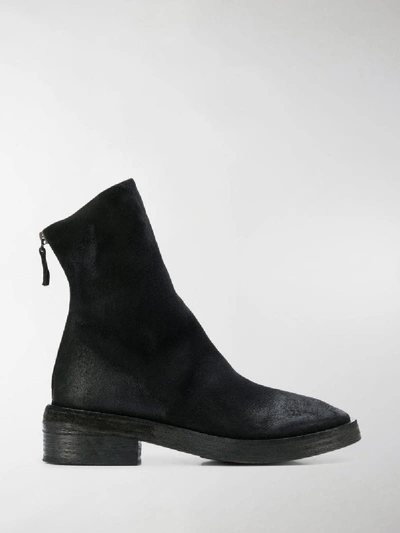 Shop Marsèll Rear-zip Fitted Boots In Black