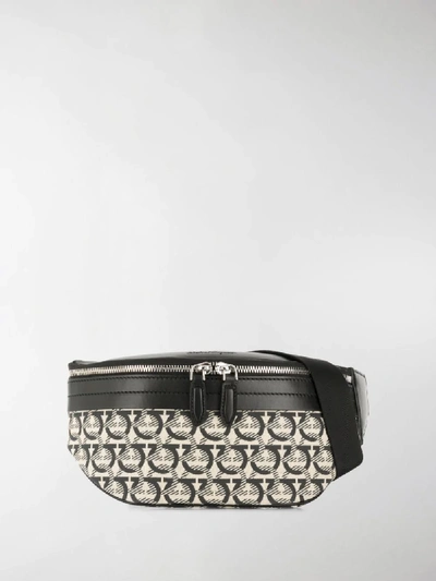 Shop Ferragamo Gancini Belt Bag In Black