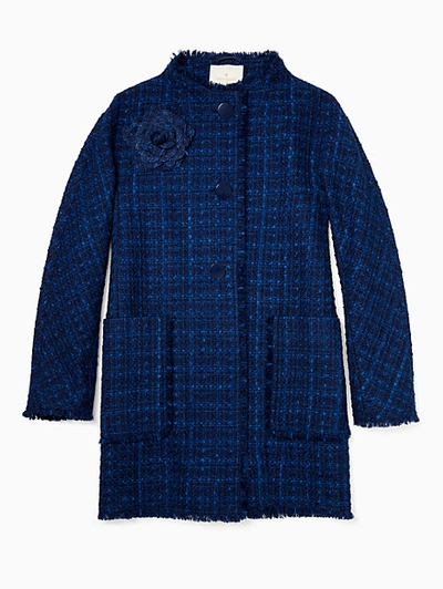 Kate Spade Out West Tweed Coat In Denim Multi | ModeSens