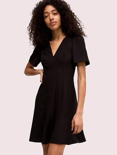 Shop Kate Spade Paneled Crepe A-line Dress In Black