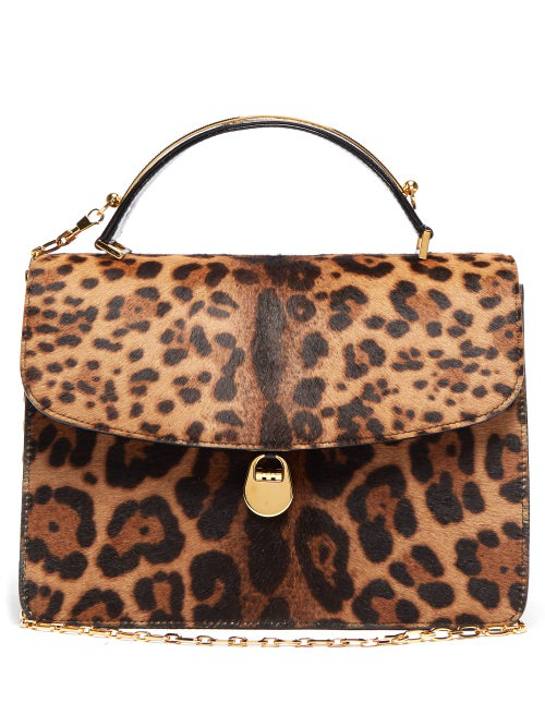 Bienen-davis Charlie Leopard-print Calf-hair Top-handle Bag | ModeSens