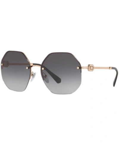 Shop Bvlgari Sunglasses, Bv6122b 58 In Pink Gold/grey Gradient