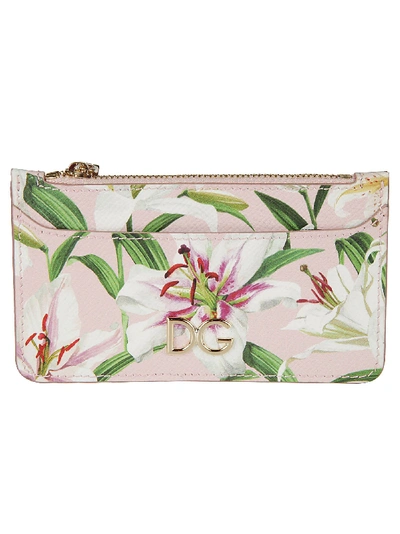 Shop Dolce & Gabbana Dauphine Print Card Holder In Pink