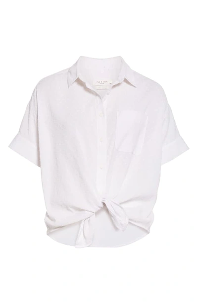 Shop Rag & Bone Lenny Tie Front Shirt In White