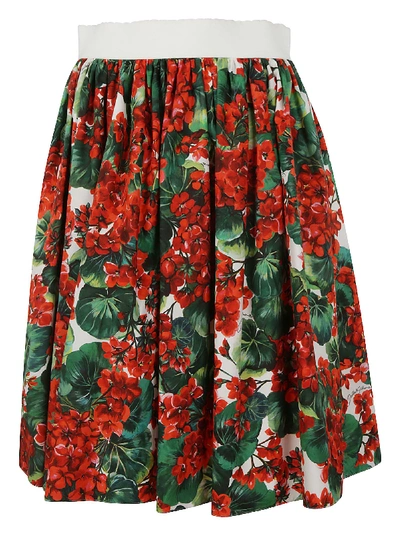 Shop Dolce & Gabbana Floral Print Skirt