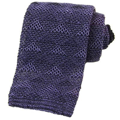 Shop 40 Colori Navy Diamonds Linen Knitted Tie