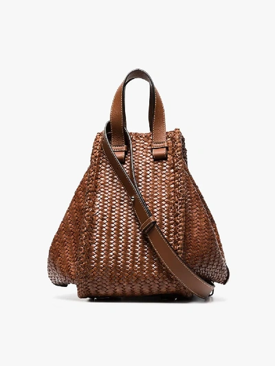 Shop Loewe Brown Medium Hammock Woven Shoulder Bag