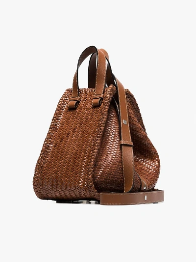 Shop Loewe Brown Medium Hammock Woven Shoulder Bag