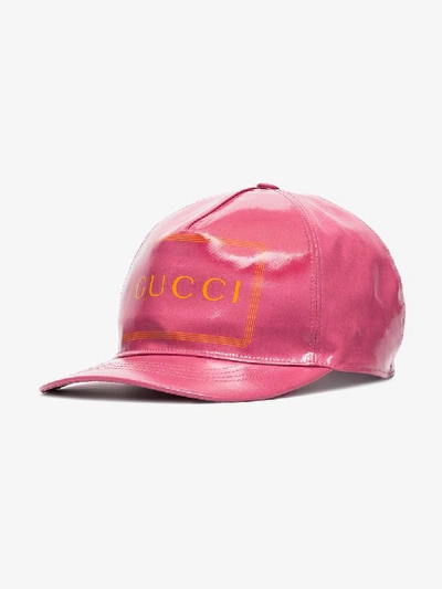 Shop Gucci Coated Logo-print Baseball Cap In Pink