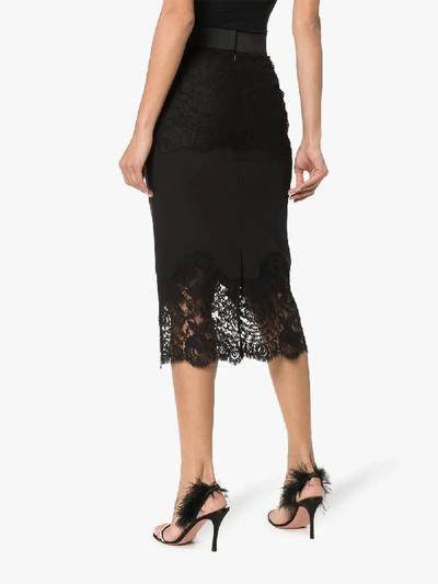 Shop Dolce & Gabbana Lace High Waist Skirt In Black
