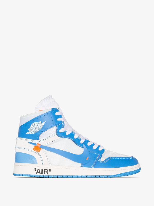 Nike X Off White Air Jordan 1 Retro High Top Sneakers Blue White Modesens
