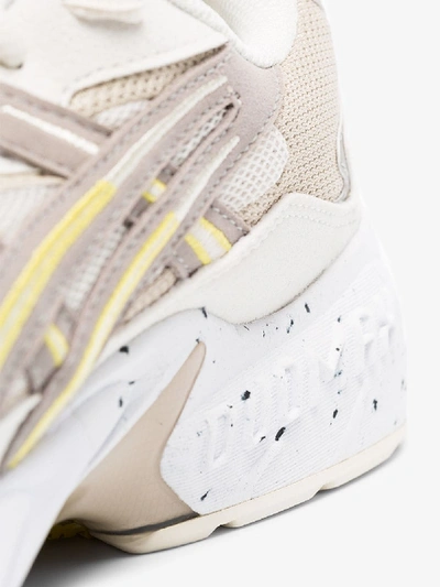 Shop Asics White And Yellow Kayano Leather Sneakers In Neutrals