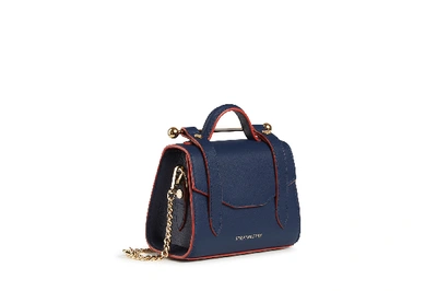 Shop Strathberry Allegro Micro In Navy / Orange