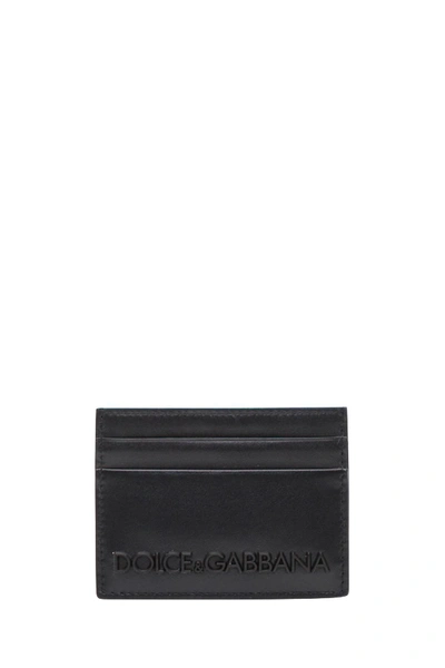 Shop Dolce & Gabbana Cardholder With Rubber Logo In Nero