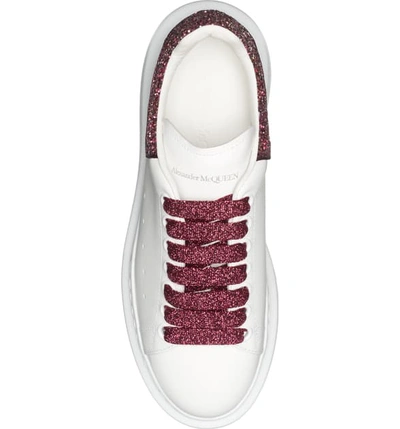 Shop Alexander Mcqueen Sneaker In White/ Rose Glitter