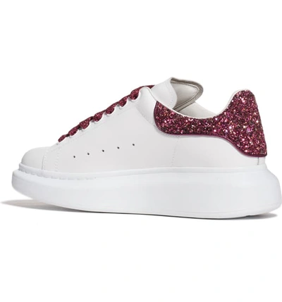 Shop Alexander Mcqueen Sneaker In White/ Rose Glitter