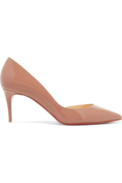 Shop Christian Louboutin Iriza 70 Patent-leather Pumps In Neutral