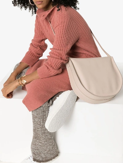 Shop Aesther Ekme Beige Saddle Hobo Shoulder Bag In Neutrals