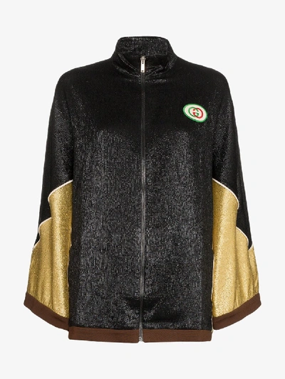Shop Gucci Crêpe Kimono Jacket In Black