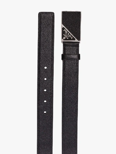 Shop Prada Black Classic Logo Belt