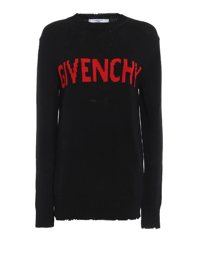 Shop Givenchy Sweater In Black/red