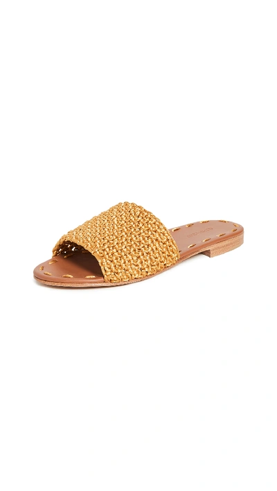 Shop Carrie Forbes Elisa Slides In Gold