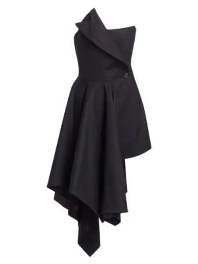 Shop Monse Corset Handkerchief Hem Dress In Black