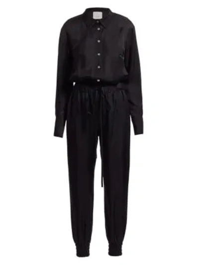 Shop Cinq À Sept Joyce Twill Jumpsuit In Black