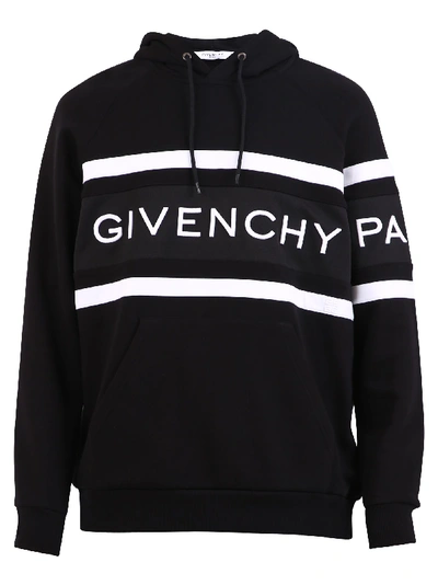 Shop Givenchy Branded Hoodie In Black