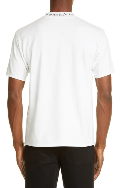 Shop Acne Studios Navid Logo Collar T-shirt In Optic White