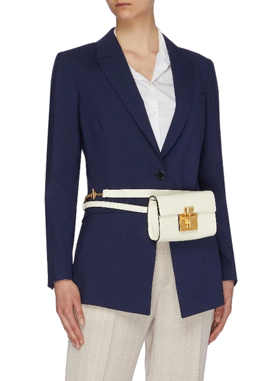 Shop Oscar De La Renta 'alibi' Leather Belt Bag In Ivory