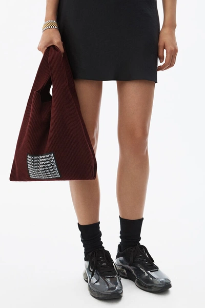 Shop Alexander Wang Knit Chenille Shopper In Burgundy