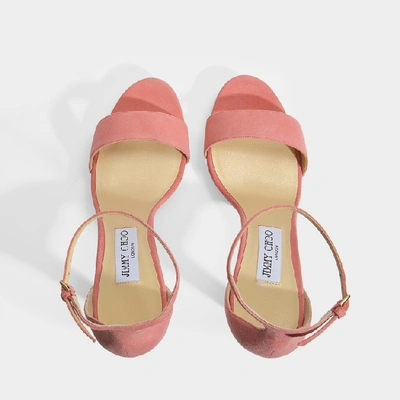 Shop Jimmy Choo Misty 100 Sandals In Pink Suede