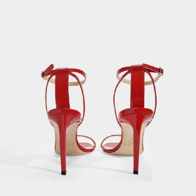 Shop Jimmy Choo Minny 85 Sandals In Red Patent Leather