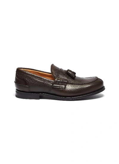Shop Church's 'tiverton' Tassel Leather Penny Loafers In Dark Brown