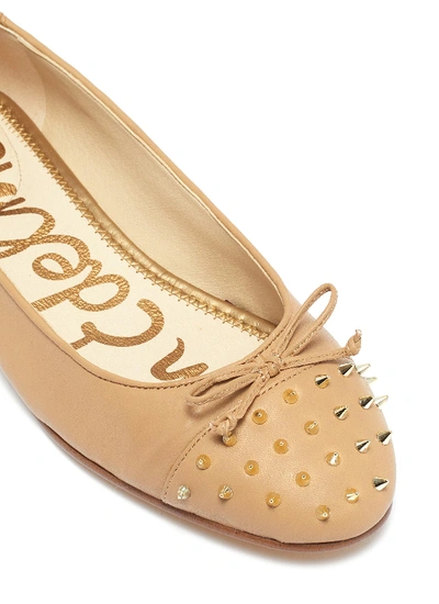 Shop Sam Edelman 'mirna' Stud Toe Leather Ballet Flats