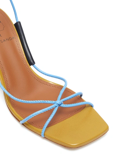 Shop Malone Souliers X Roksanda 'camila' Wrap Around Tie Strappy Leather Sandals In Light Blue / Mist / Military