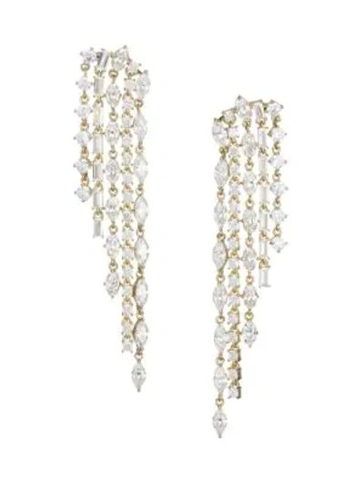 Shop Adriana Orsini Gia 18k Goldplated Silver Crystal Waterfall Drop Earrings