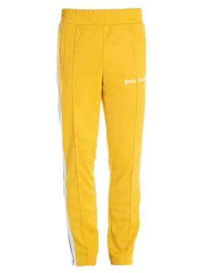 Shop Palm Angels Chenille Track Pants In Yellow White