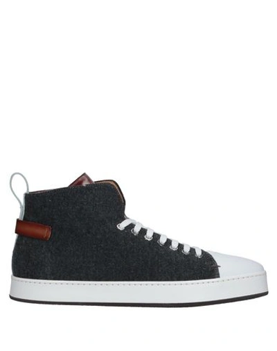 Shop Santoni Sneakers In Steel Grey