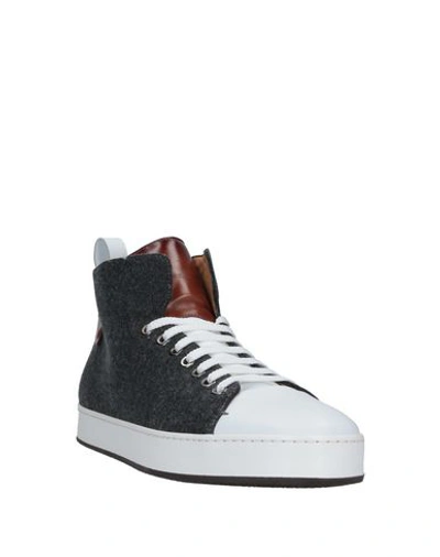 Shop Santoni Sneakers In Steel Grey