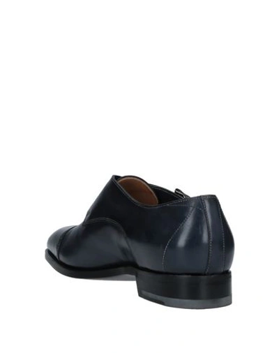 Shop Santoni Loafers In Dark Blue